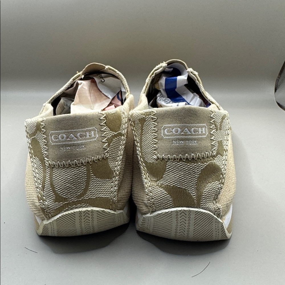 Coach Neutral Signature Canvas Slip-On Loafers - Picture 4 of 9